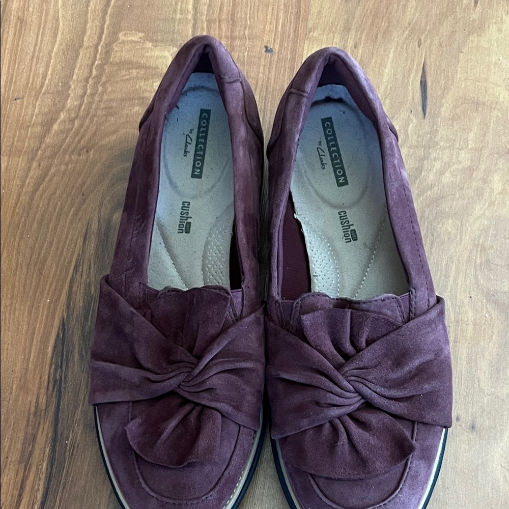 Collection clarks Women's Burgundy Loafers - Picture 3 of 8
